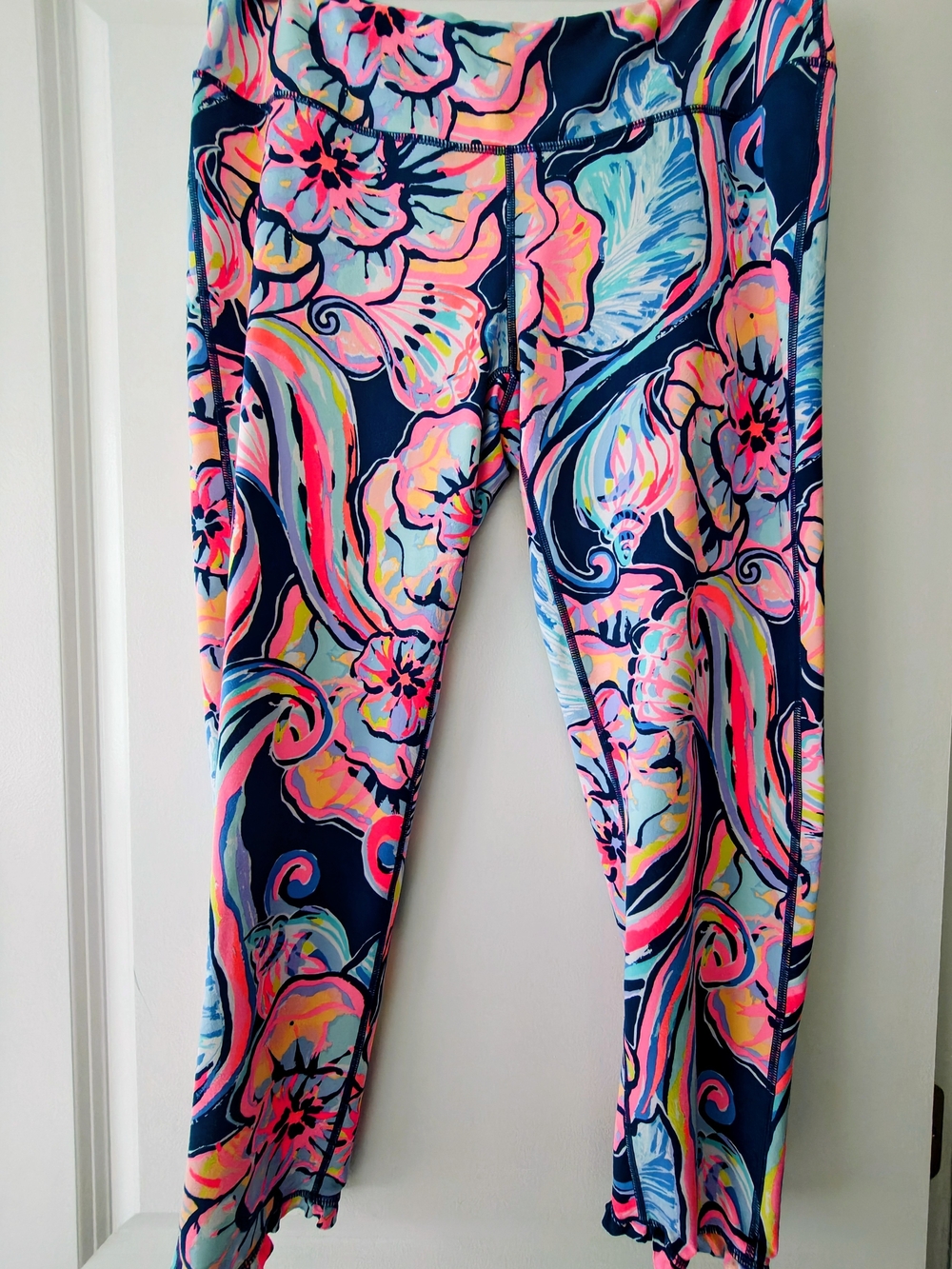 Lilly Pulitzer Navy Multicolor Floral Print Leggings